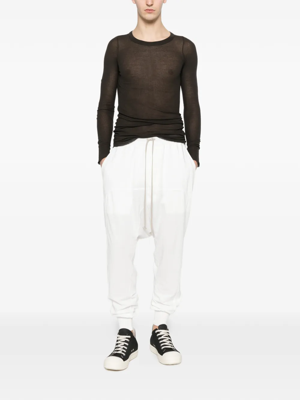 Rick Owens DRKSHDW Prisoner broek met trekkoord Wit