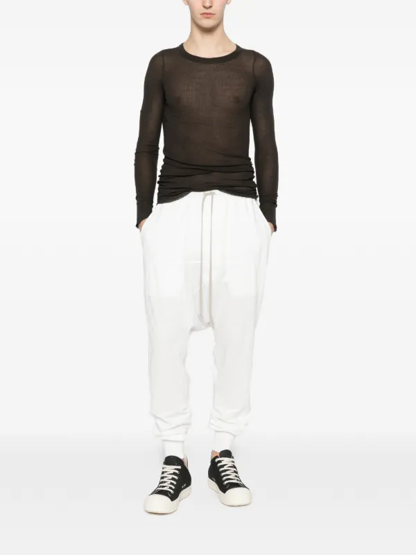 Rick Owens DRKSHDW Prisoner Drawstring Trousers | White | FARFETCH HK
