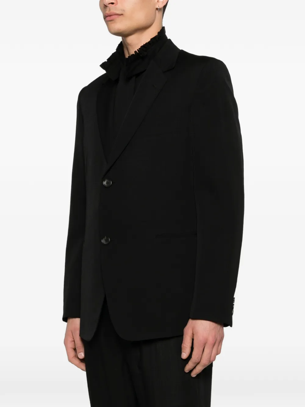 Yohji Yamamoto Button-up blazer Zwart