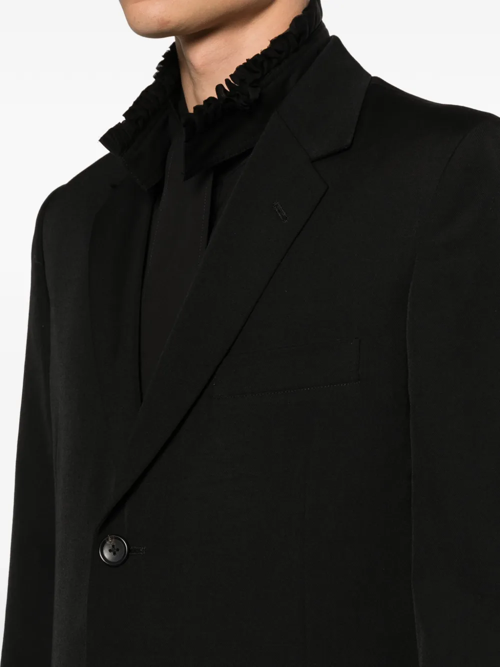 Yohji Yamamoto Button-up blazer Zwart
