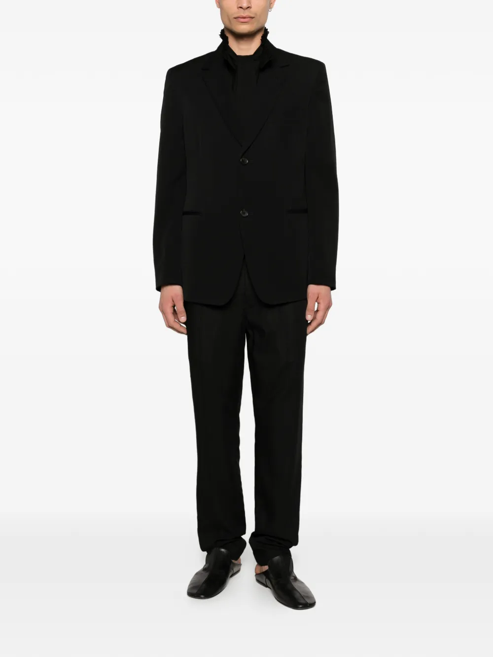 Yohji Yamamoto Button-up blazer Zwart