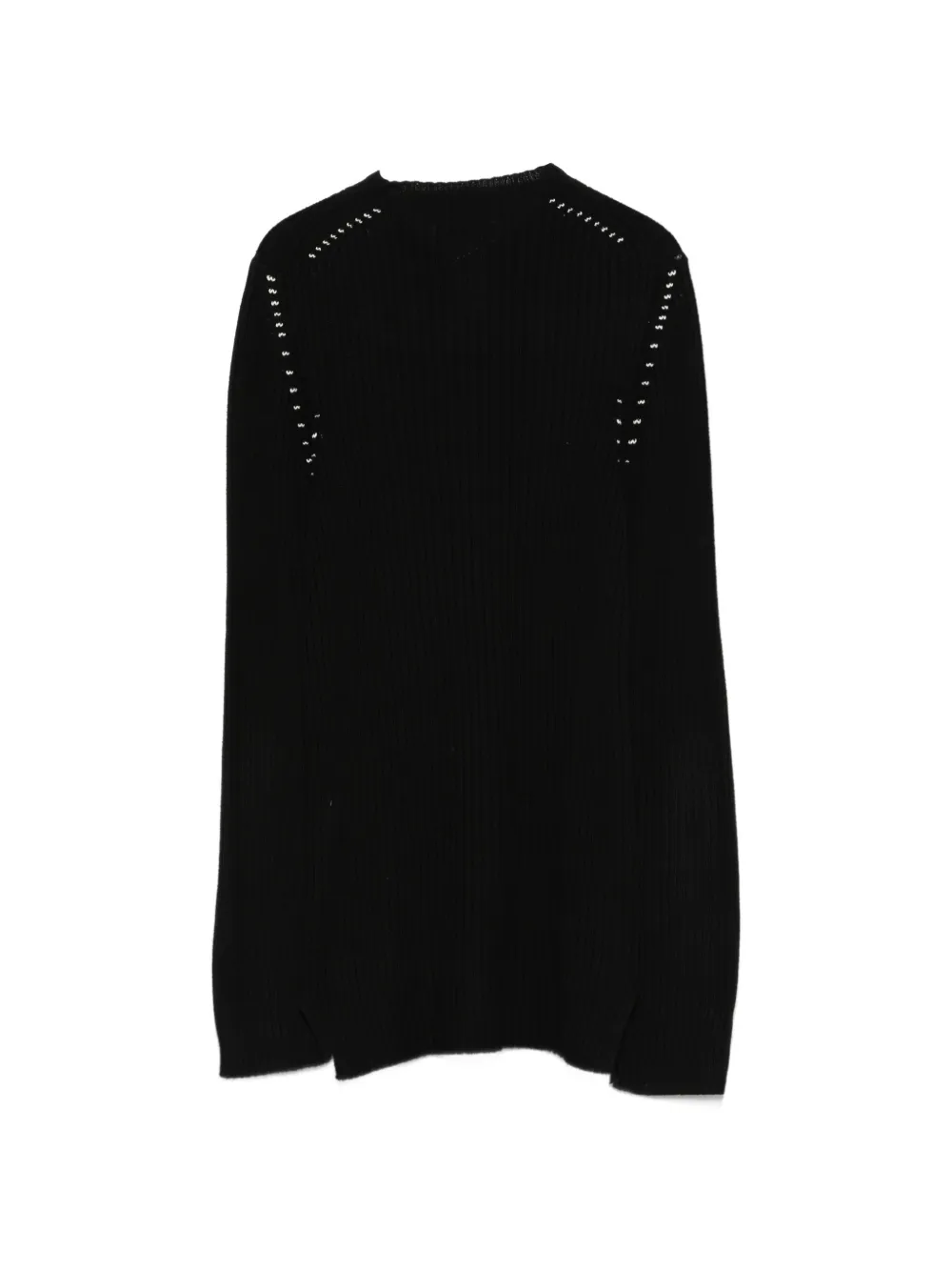 Yohji Yamamoto Geribbelde sweater Zwart