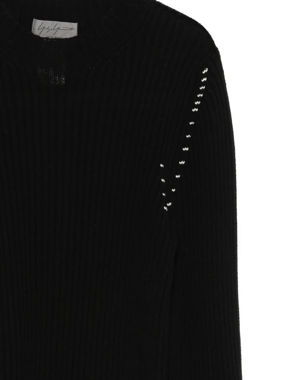 Yohji Yamamoto Geribbelde sweater Zwart