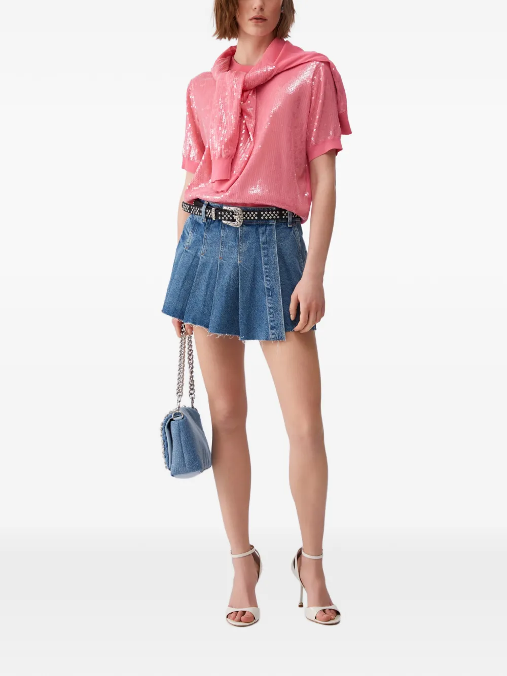 LIU JO T-shirt met pailletten Roze