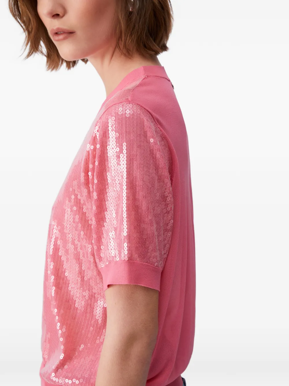 LIU JO T-shirt met pailletten Roze