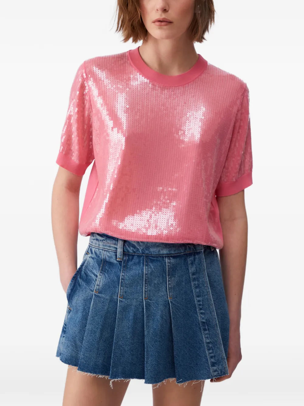 LIU JO T-shirt met pailletten Roze
