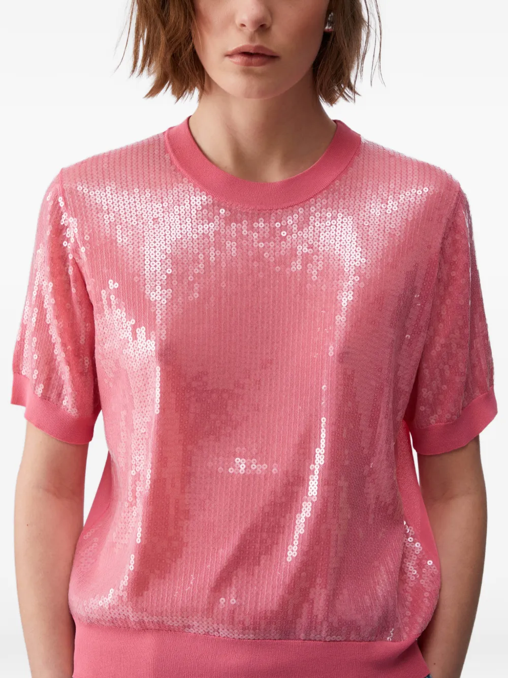 LIU JO T-shirt met pailletten Roze