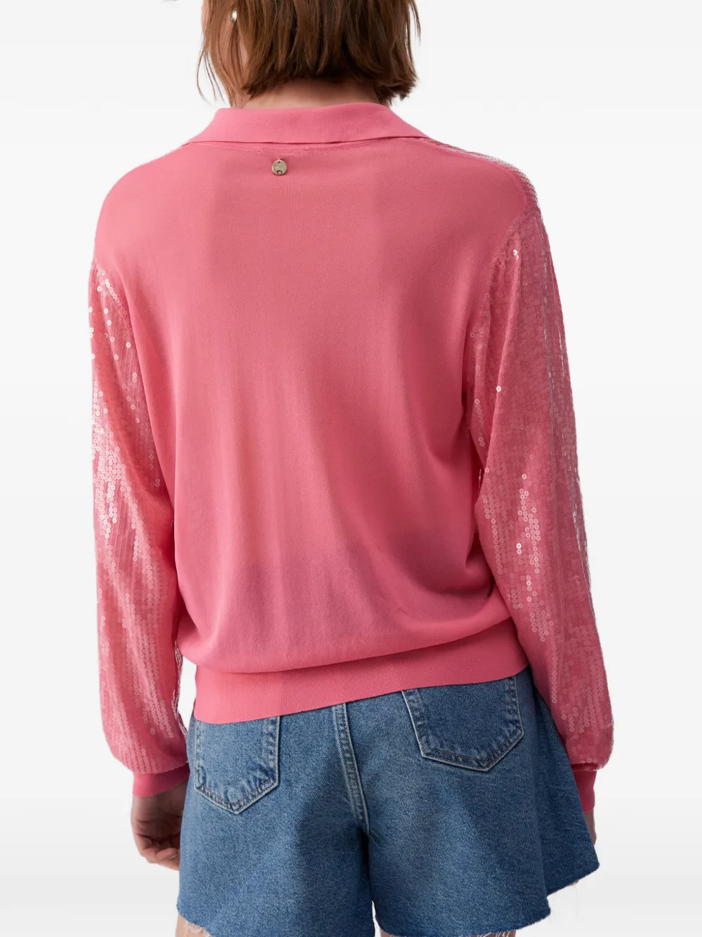  Liu Jo Sequin V-neck Sweater - Pink 