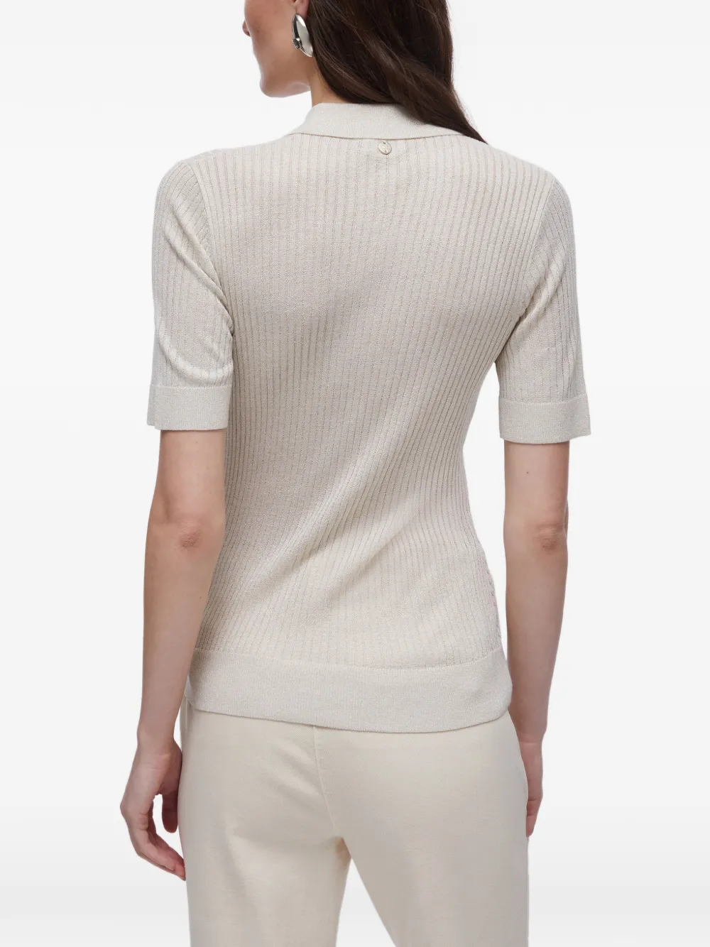  Liu Jo Half-button Polo Top - Neutrals 