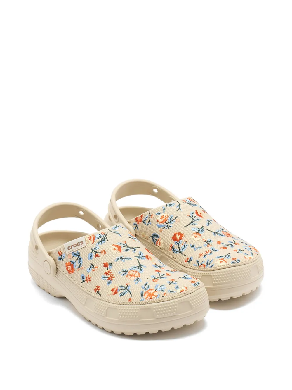 Crocs Slippers met bloemenprint Beige