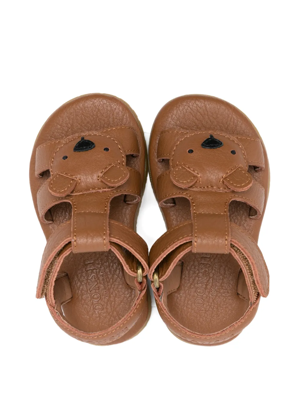 Donsje Leren sandalen met bandje Bruin