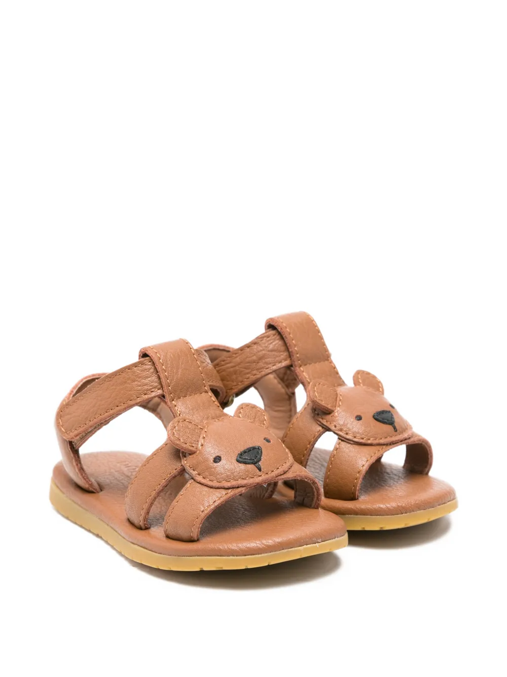 Donsje appliqué strap leather sandals - Marrone