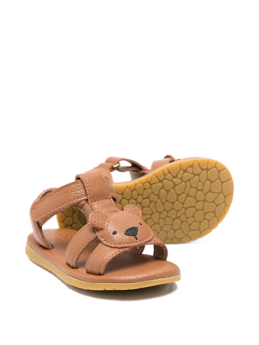 Donsje Leren sandalen met bandje Bruin