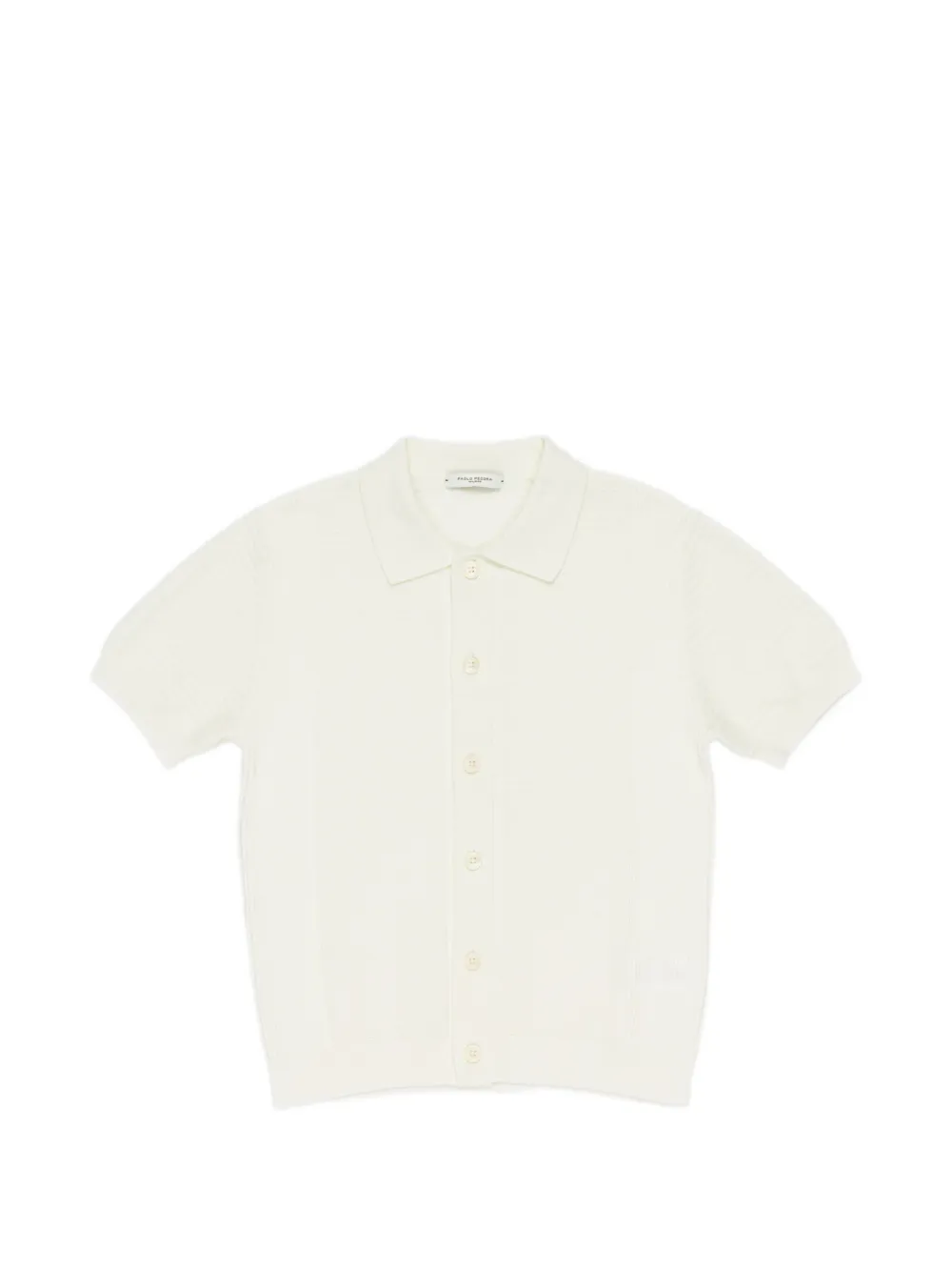 Paolo Pecora Kids ribbed short-sleeve polo shirt - Toni neutri