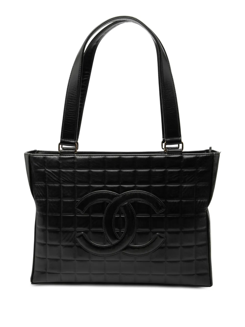CHANEL Pre-Owned 2002-2003 CC Chocolate Bar Lambskin tote bag - Nero