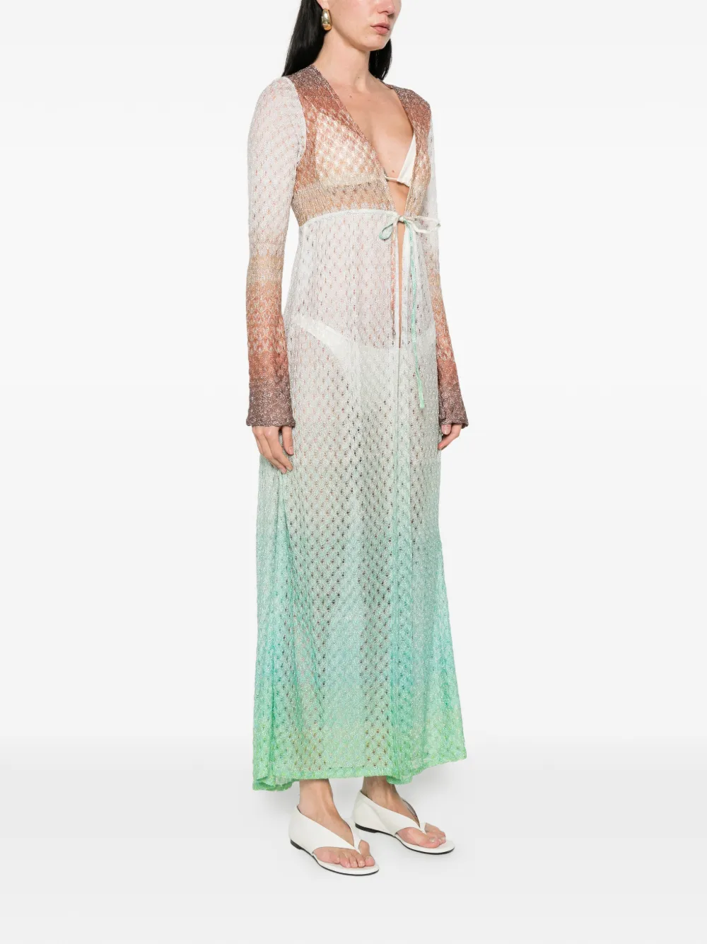 Missoni Opengebreide tuniek Groen