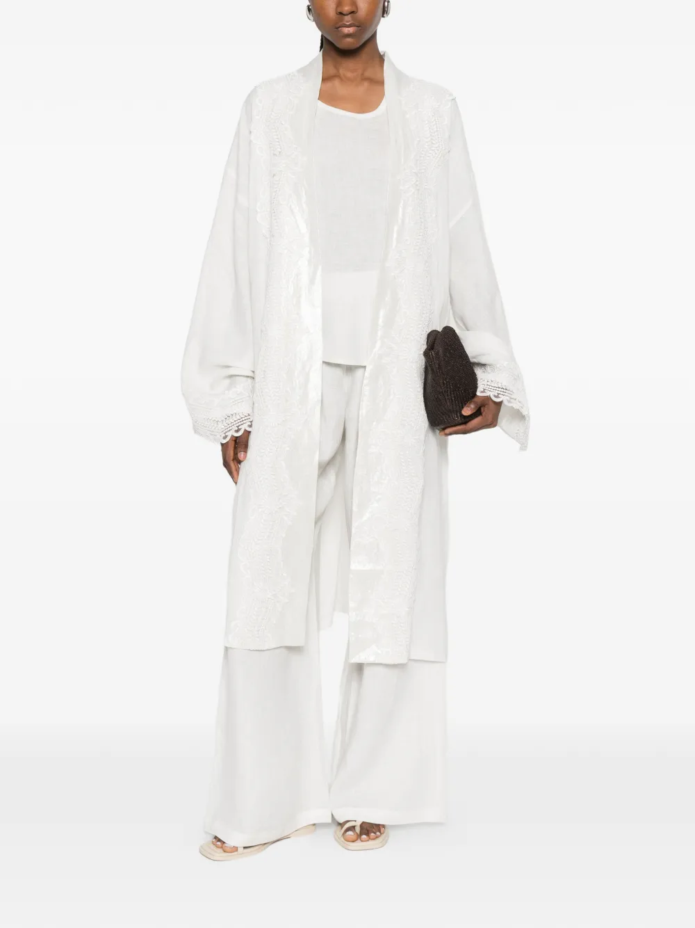  Maurizio Braschi Open-front Kimono - White 