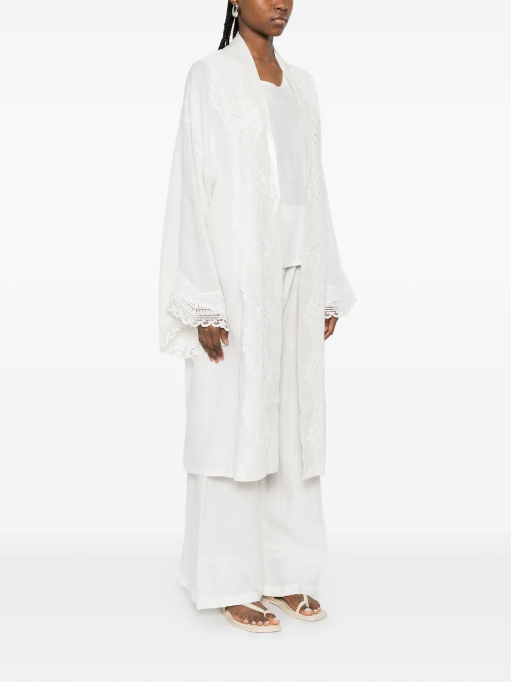  Maurizio Braschi Open-front Kimono - White 