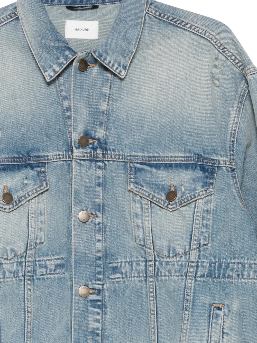  Haikure Clay Broken Celestial Distressed Buttoned Jacket - Blue 
