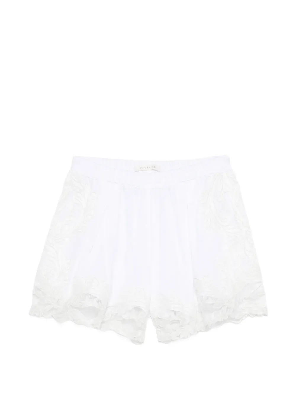 Maurizio Braschi lace-trim shorts - Weiß