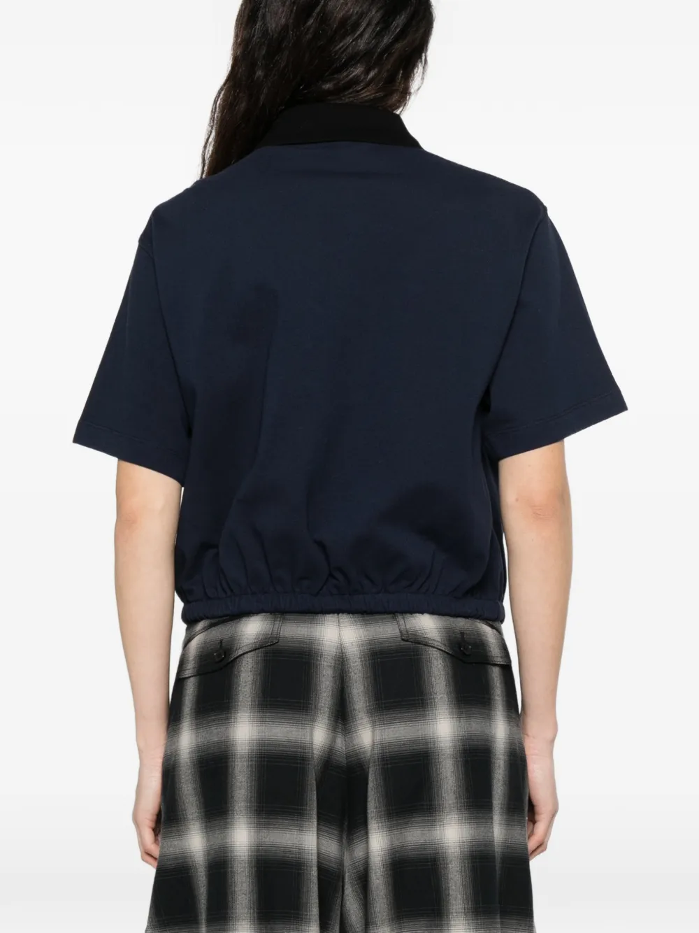 Moncler Poloshirt met trekkoordtaille en logopatch Blauw