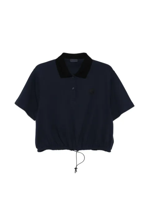 Moncler playera tipo polo con cordones en la pretina y parche del logo
