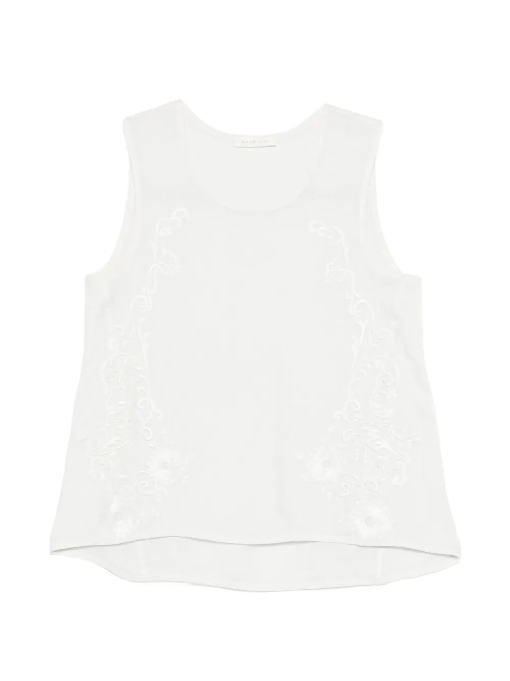 Maurizio Braschi floral-emroidered top - Bianco