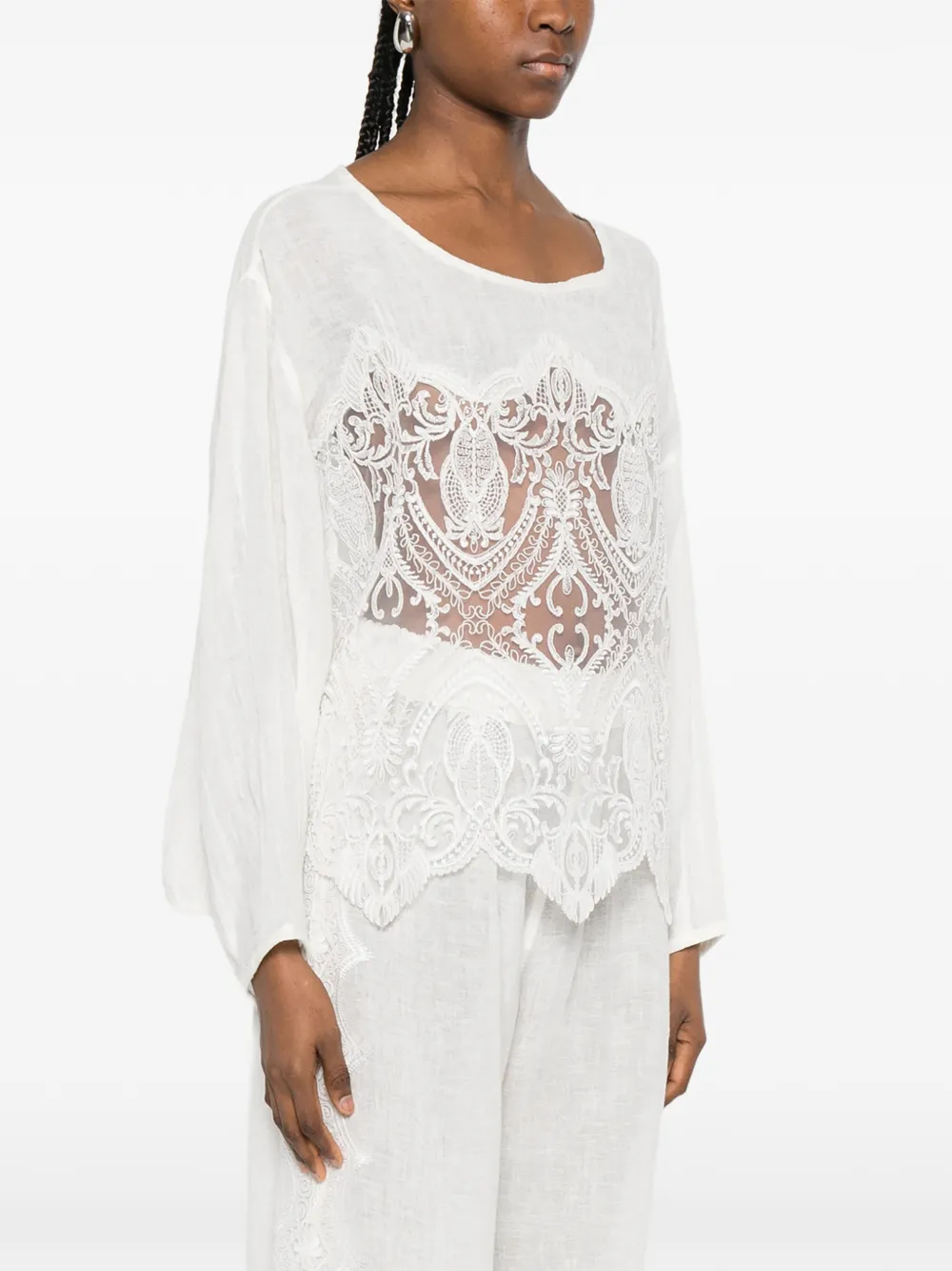  Maurizio Braschi Laced Top - White 