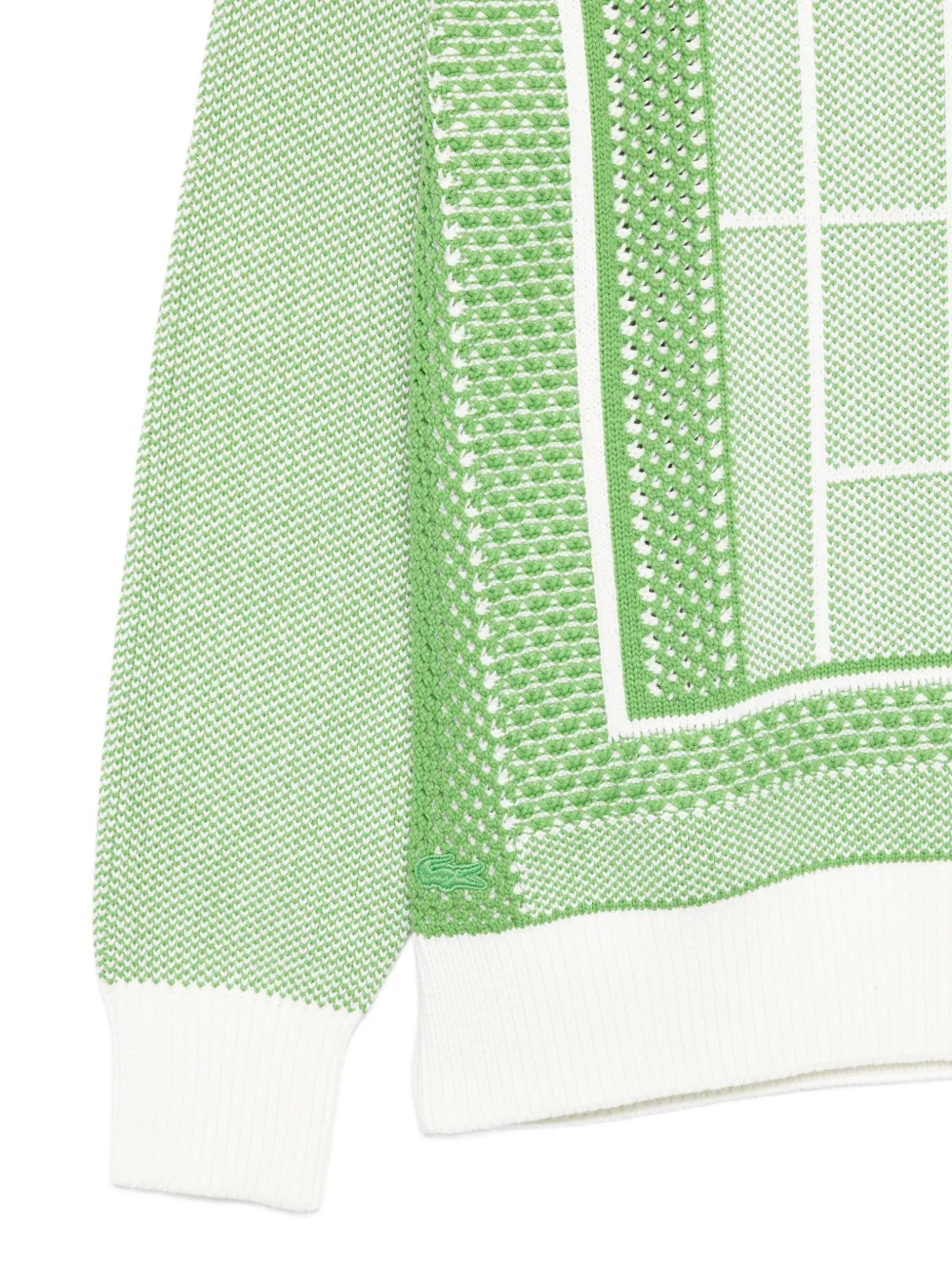  Lacoste Tennis Court Jacquard-graphic Sweater - Green 