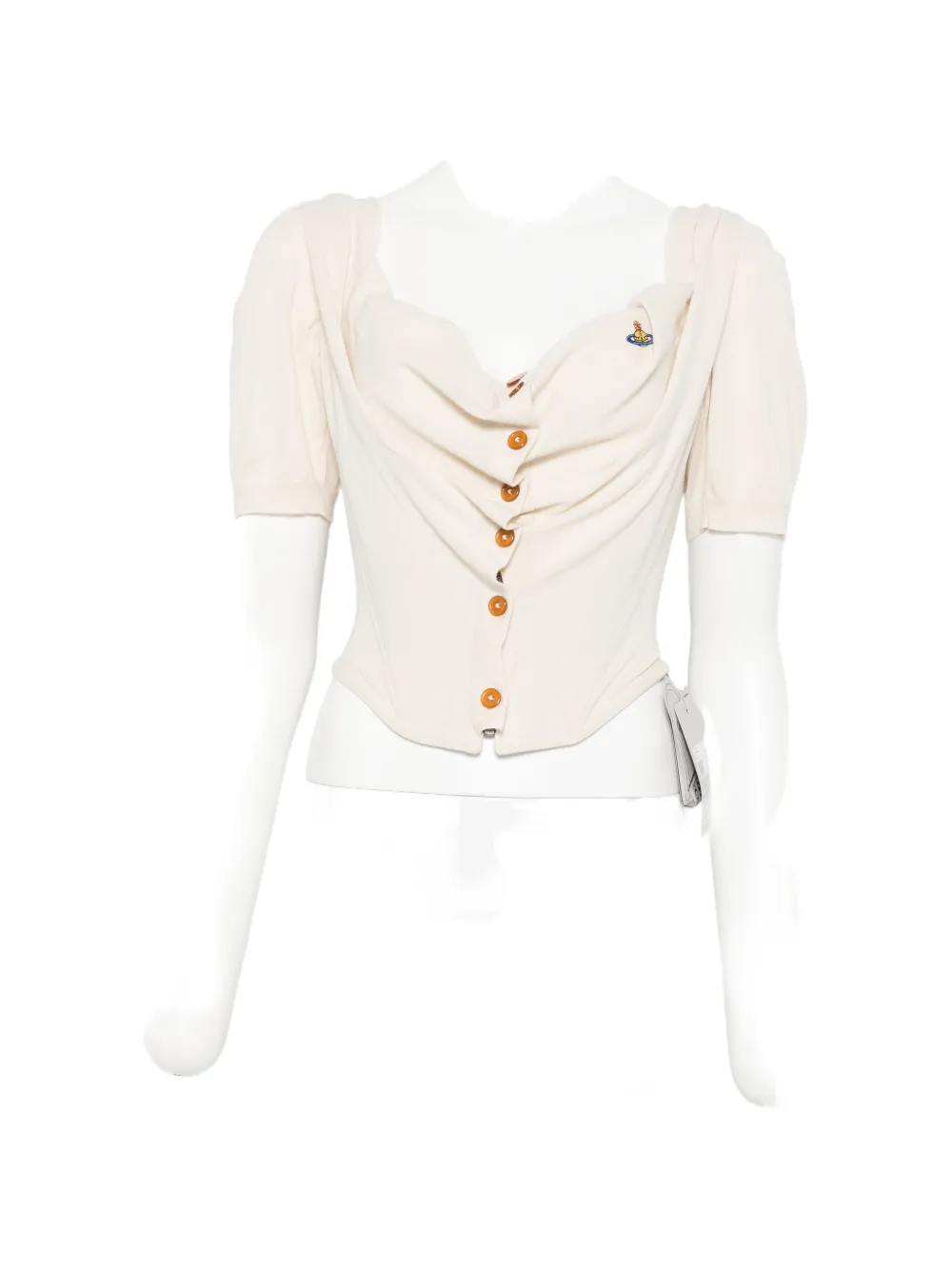 Vivienne Westwood Bea draped button-up top - Toni neutri