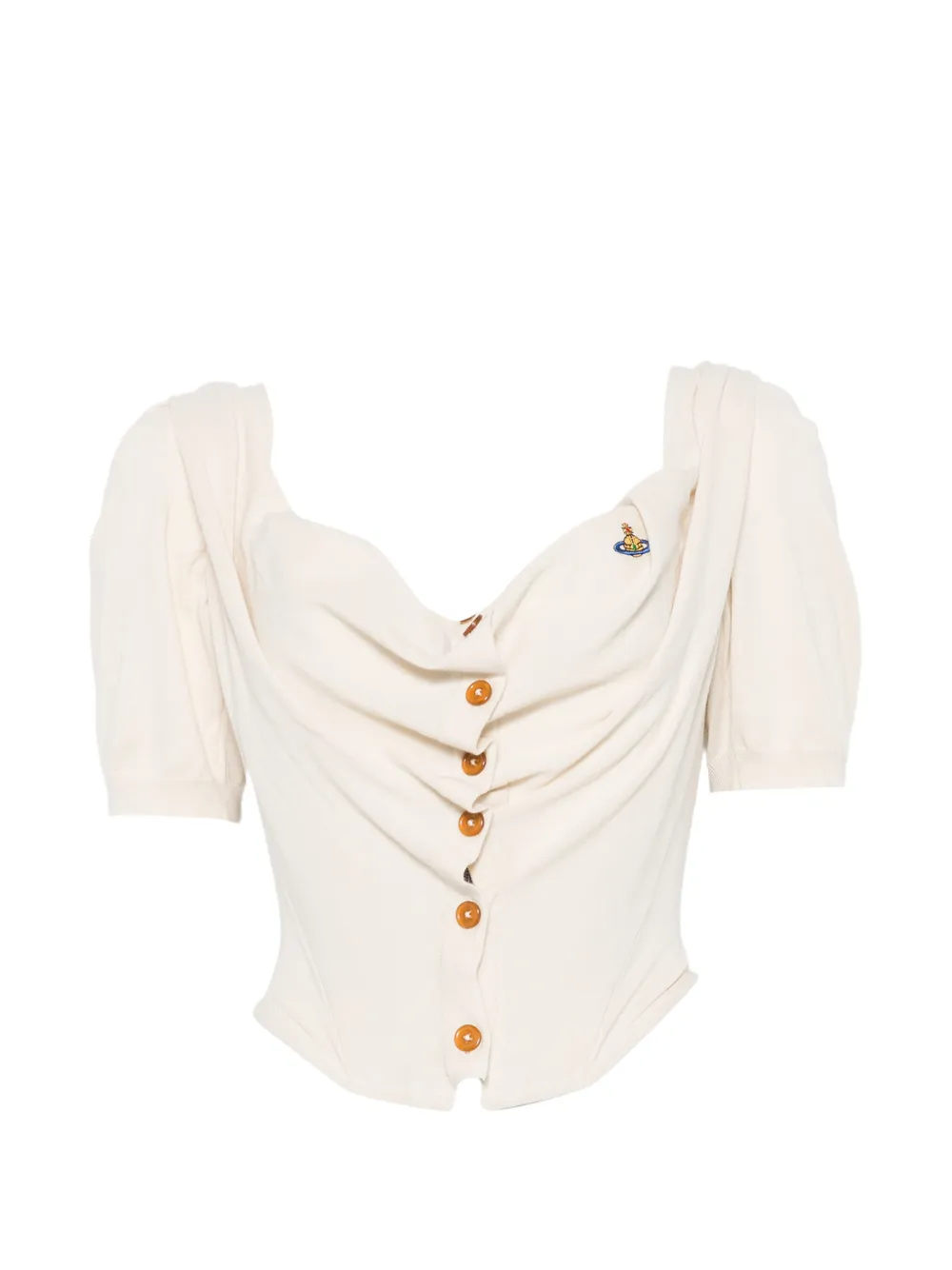 Vivienne Westwood Bea draped button-up top - Neutrals