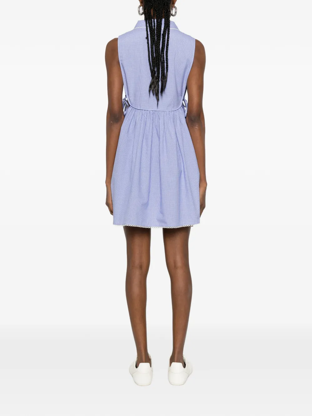 Miu Jurk met Peter Pan kraag en gingham ruit Blauw