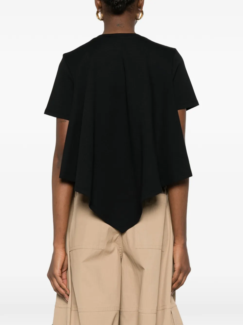 LOEWE Asymmetrisch T-shirt met logodetail Zwart