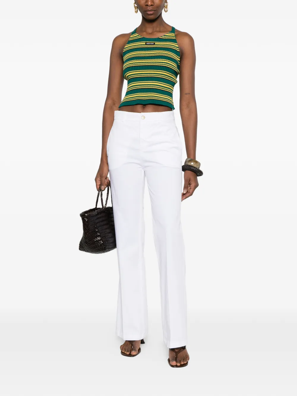  40 Weft Thea White Straight Trousers 