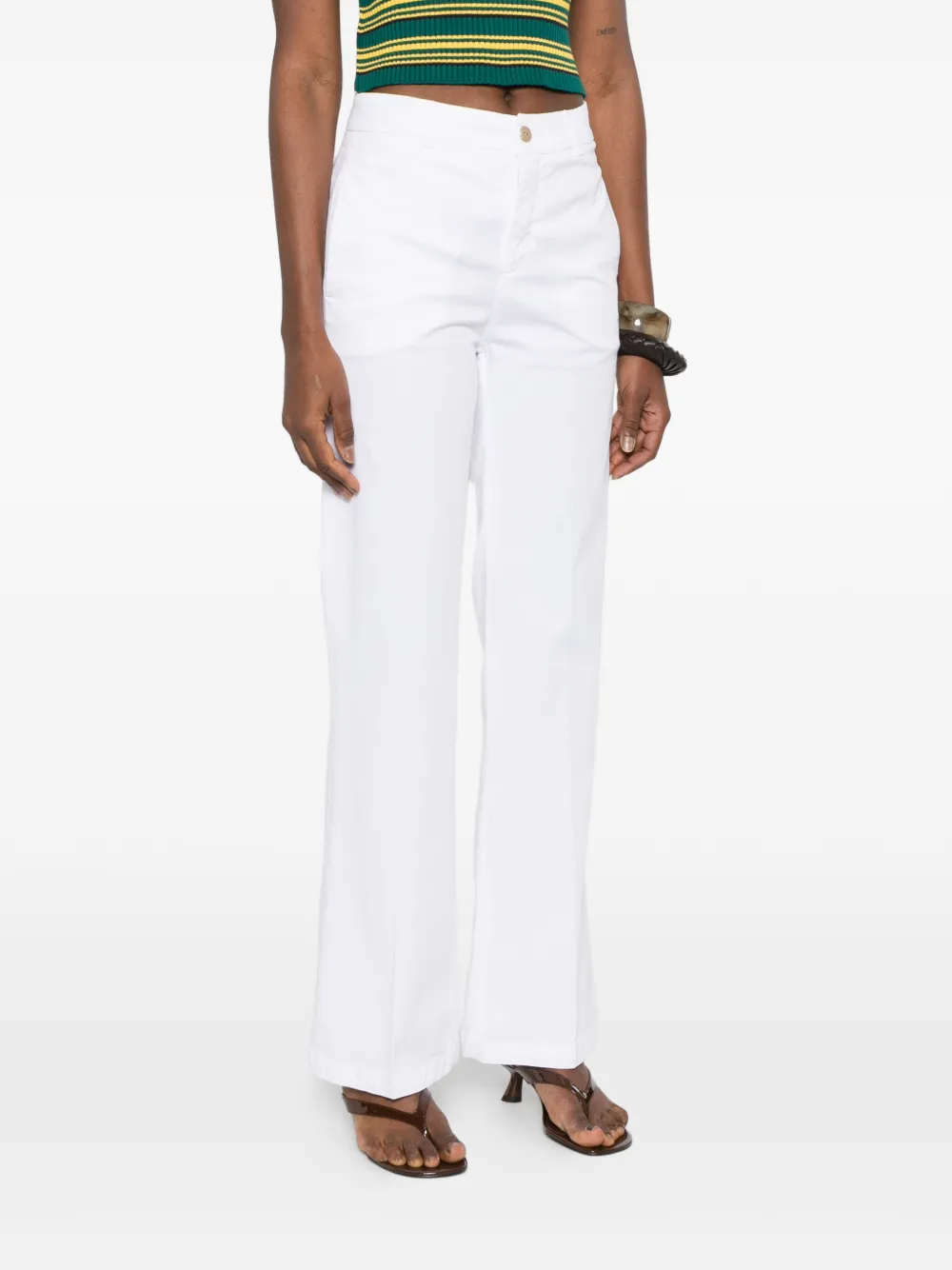  40 Weft Thea White Straight Trousers 