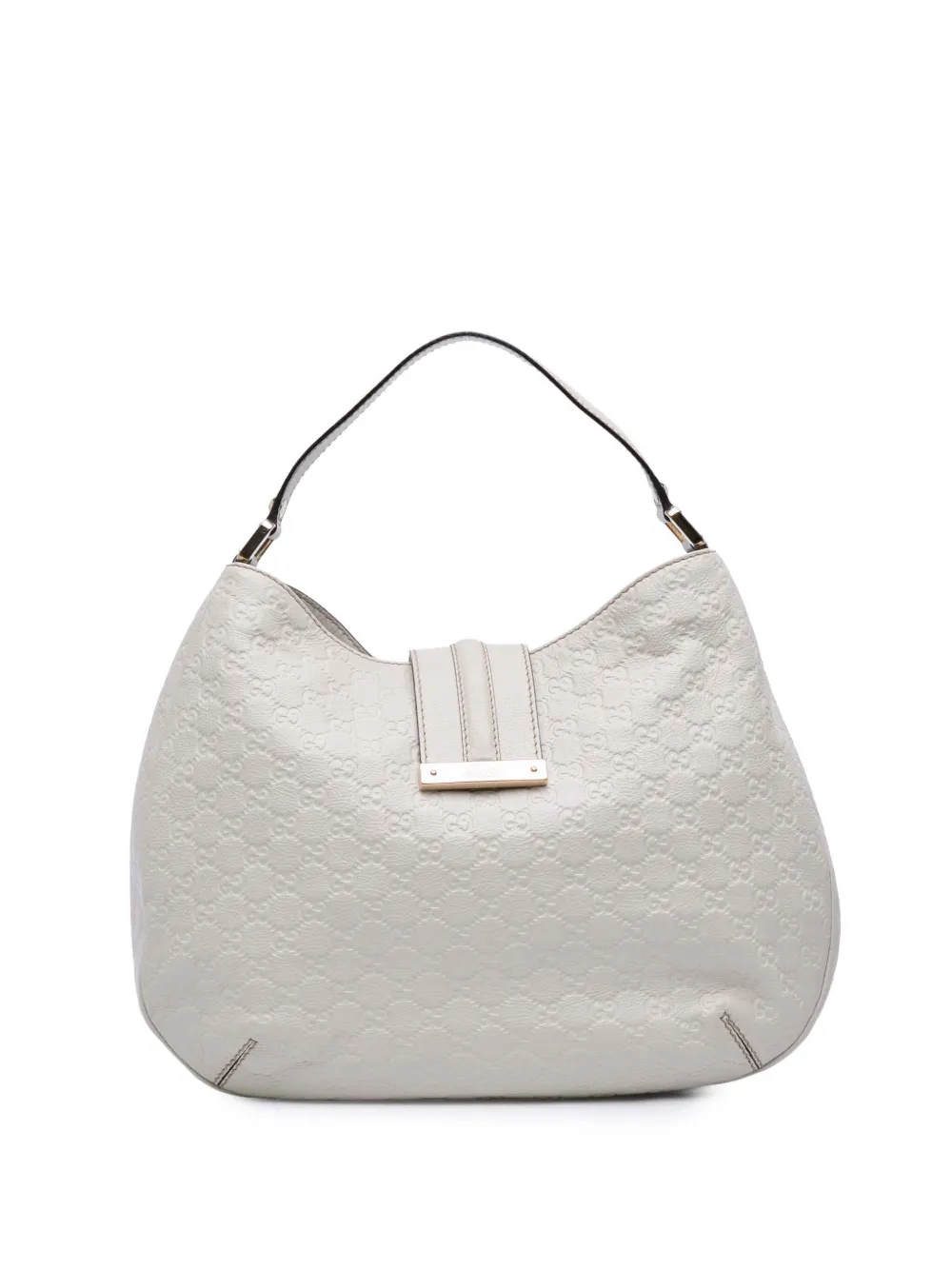 Gucci Pre-Owned 2016-2026 Large Guccissima New Ladies hobo bag - Bianco