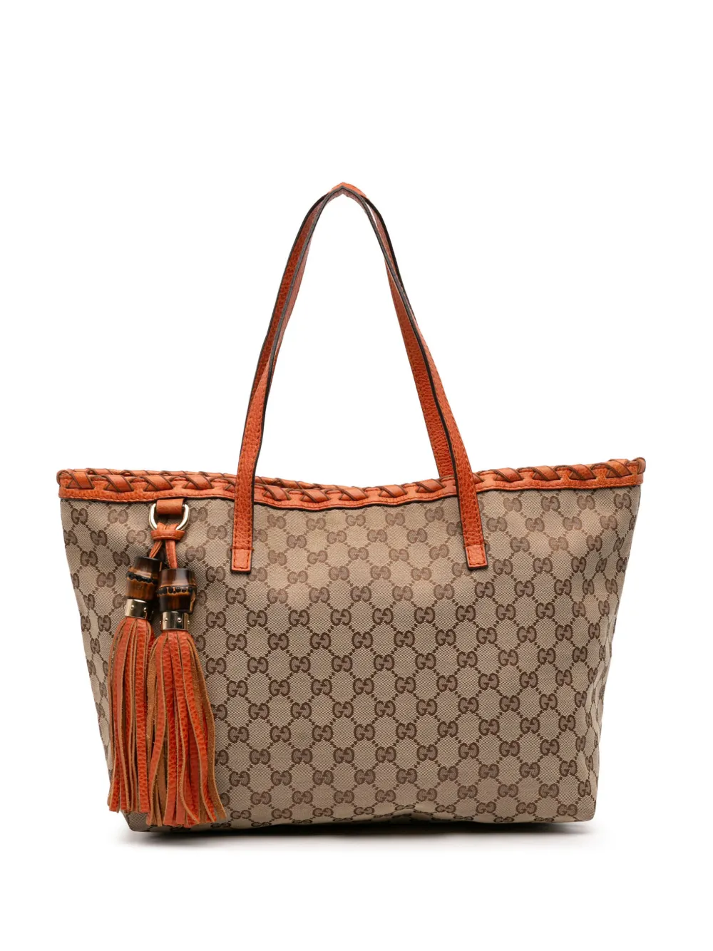 Gucci Pre-Owned 2016-2026 Medium GG Canvas Bamboo Tassel tote bag - Marrone