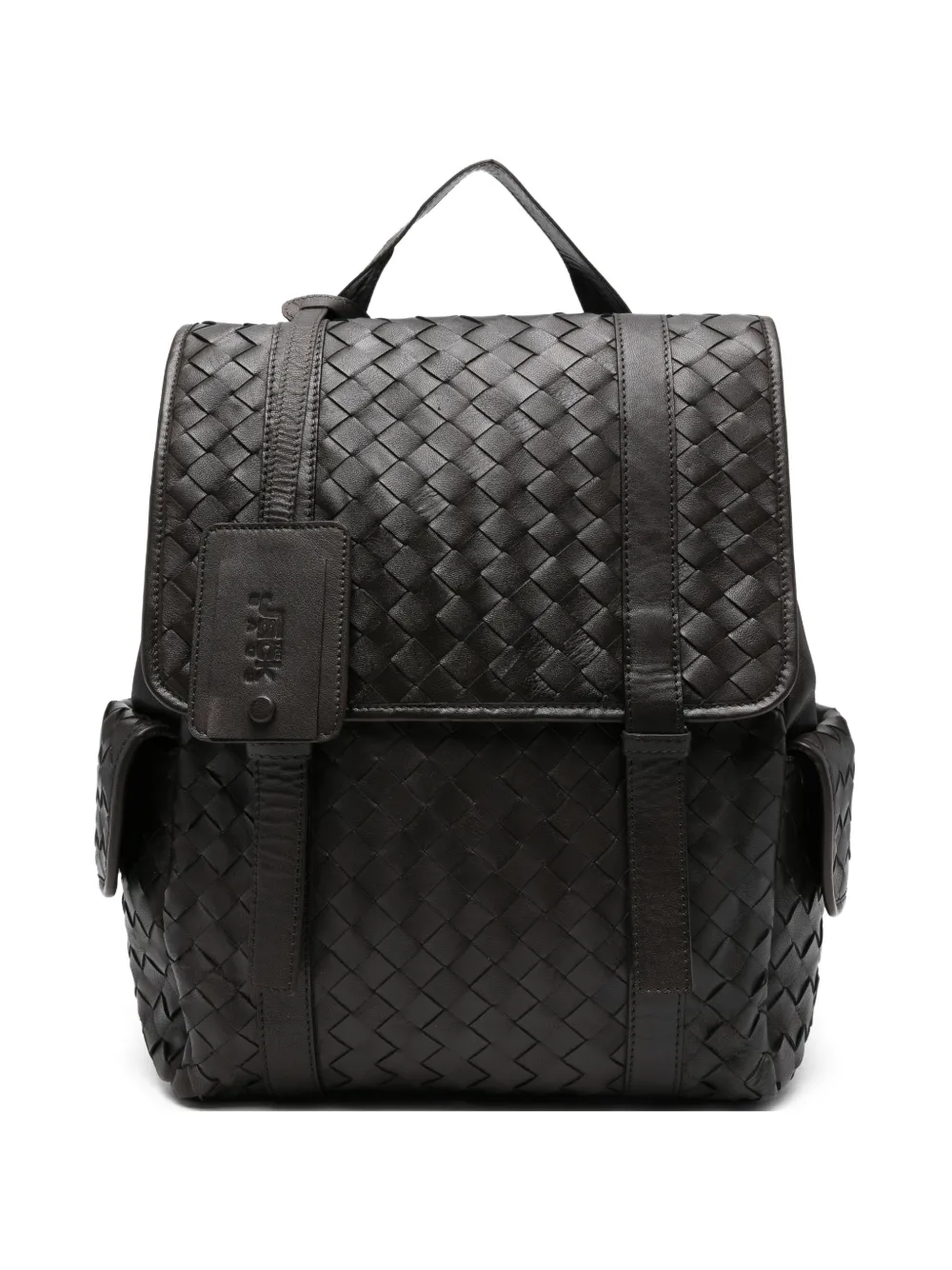 THE JACK LEATHERS Elicot Intrecciato backpack - Marrone
