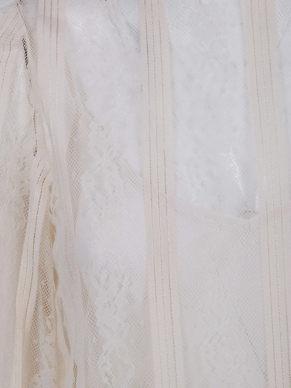  Twinset Lace Ruffle Maxi Dress - Neutrals 