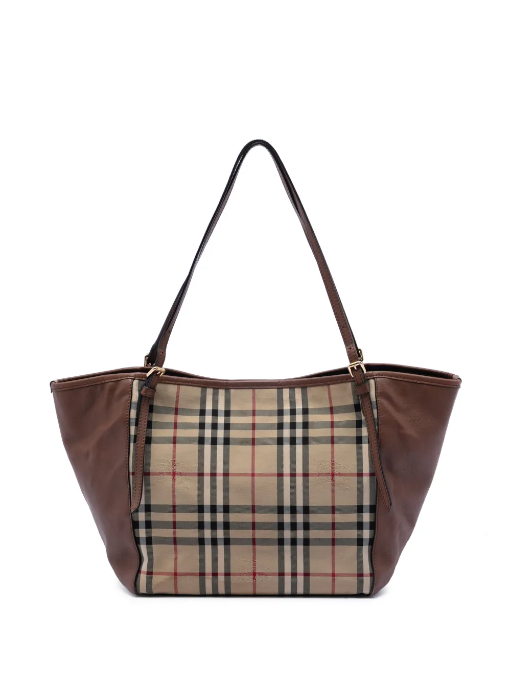 Burberry Pre-Owned 2000-2017 Small Haymarket Check Canvas and Leather Canterbury tote bag - Marrone