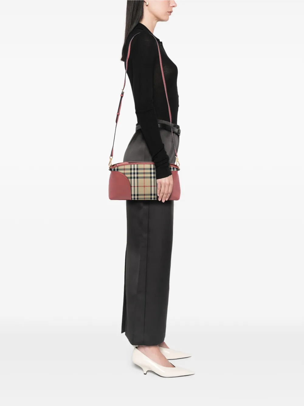  Burberry Pre-owned Petit Sac à Bandoulière Chichester En Toile à Motif Horseferry Check (2000-2017) - Marron 