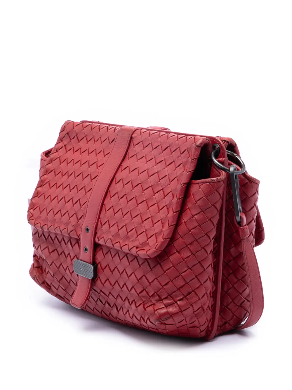 2012-2026 Nappa Intrecciato Double Sided Flap Messenger Bag Crossbody Bag