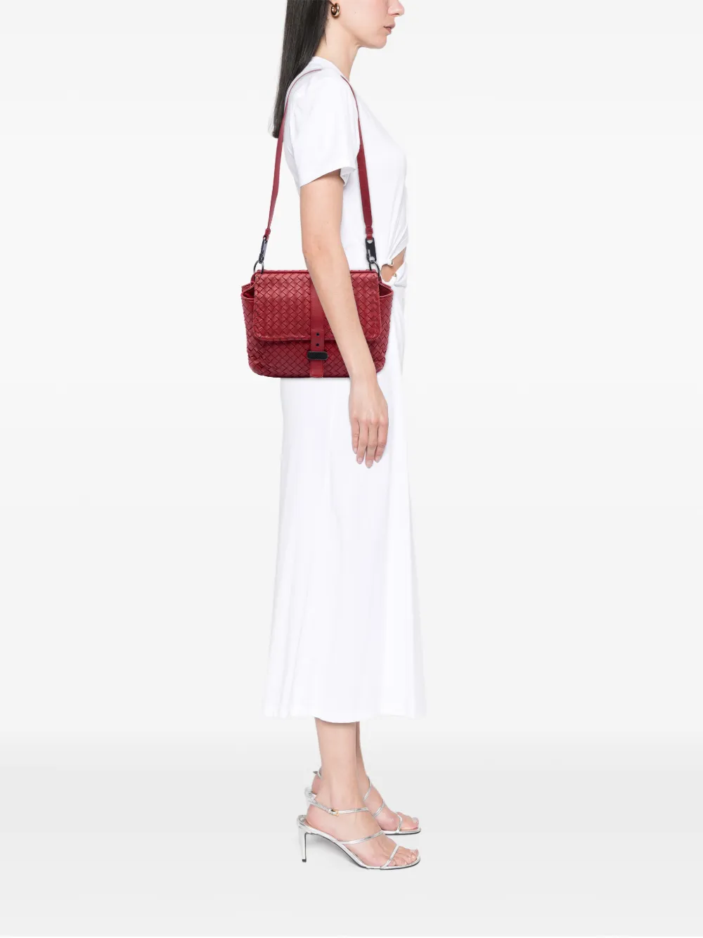 2012-2026 Nappa Intrecciato Double Sided Flap Messenger Bag Crossbody Bag