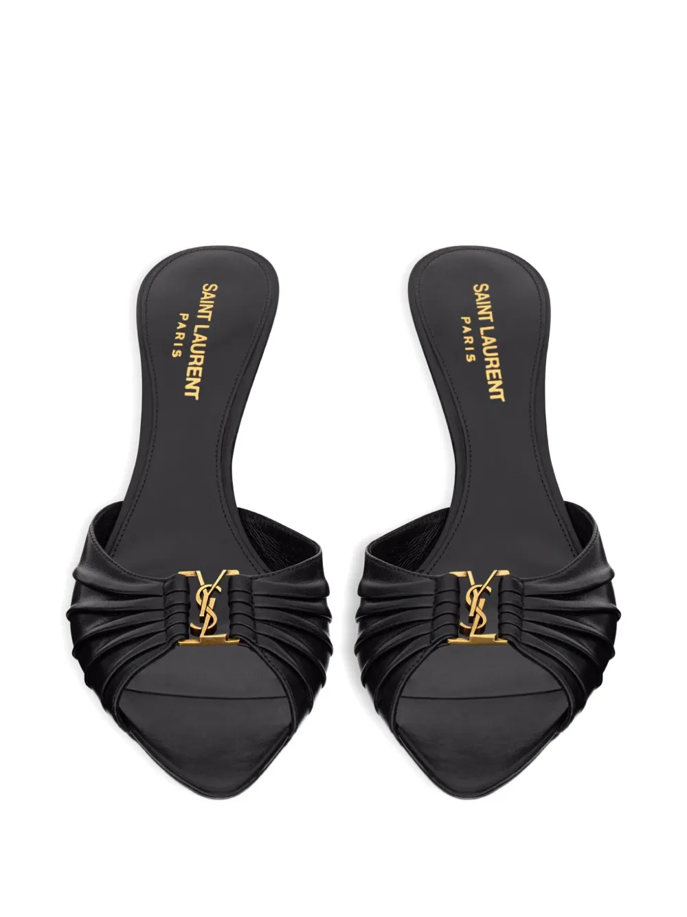 Saint Laurent logo-plaque sandals Zwart