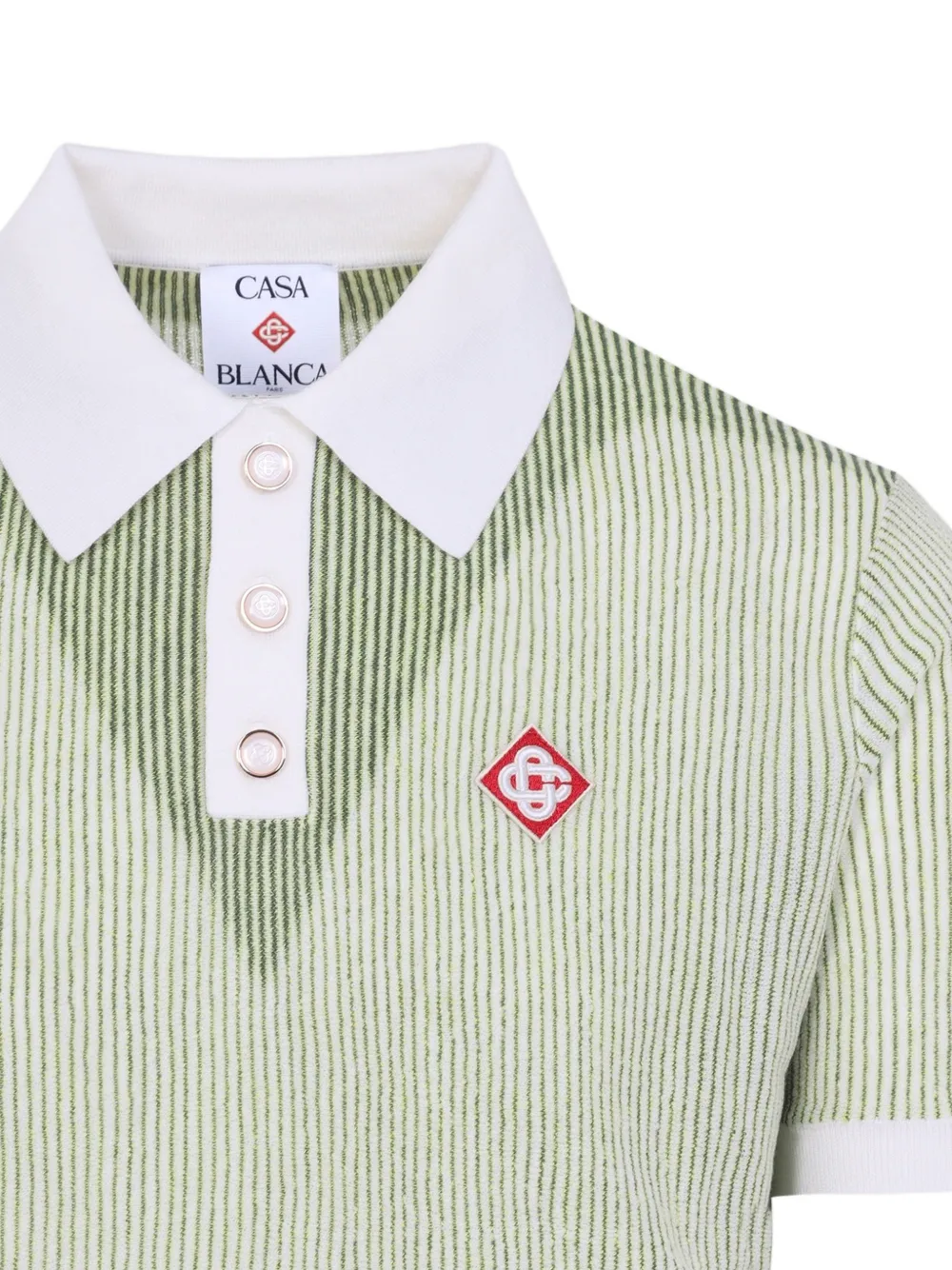 Casablanca Gestreept poloshirt Groen