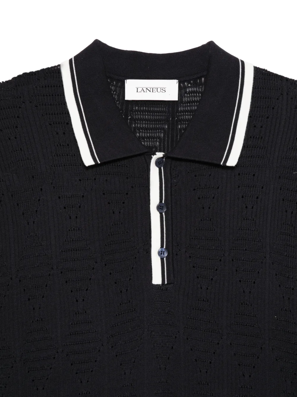 Laneus Poloshirt met contrasterende afwerking Blauw