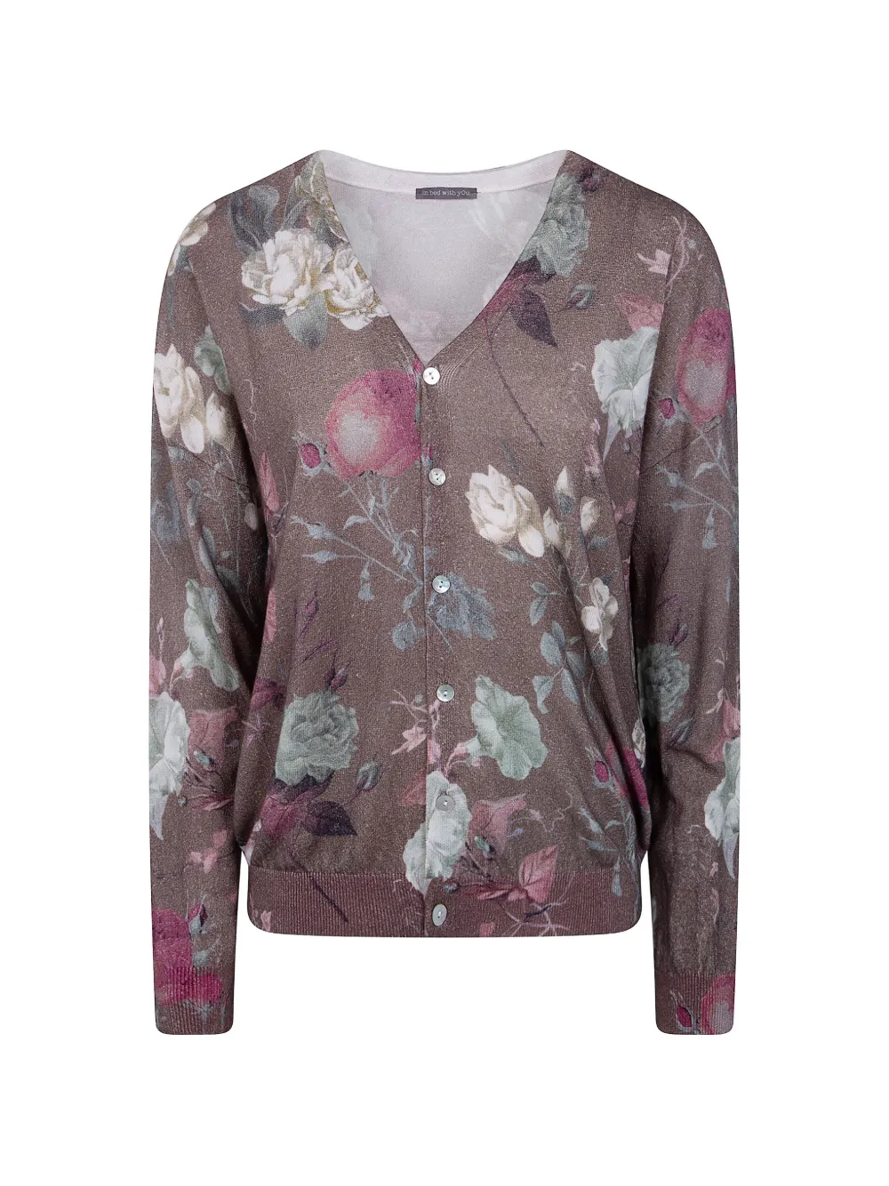 IN BED WITH YOU floral-print cardigan - Marrone
