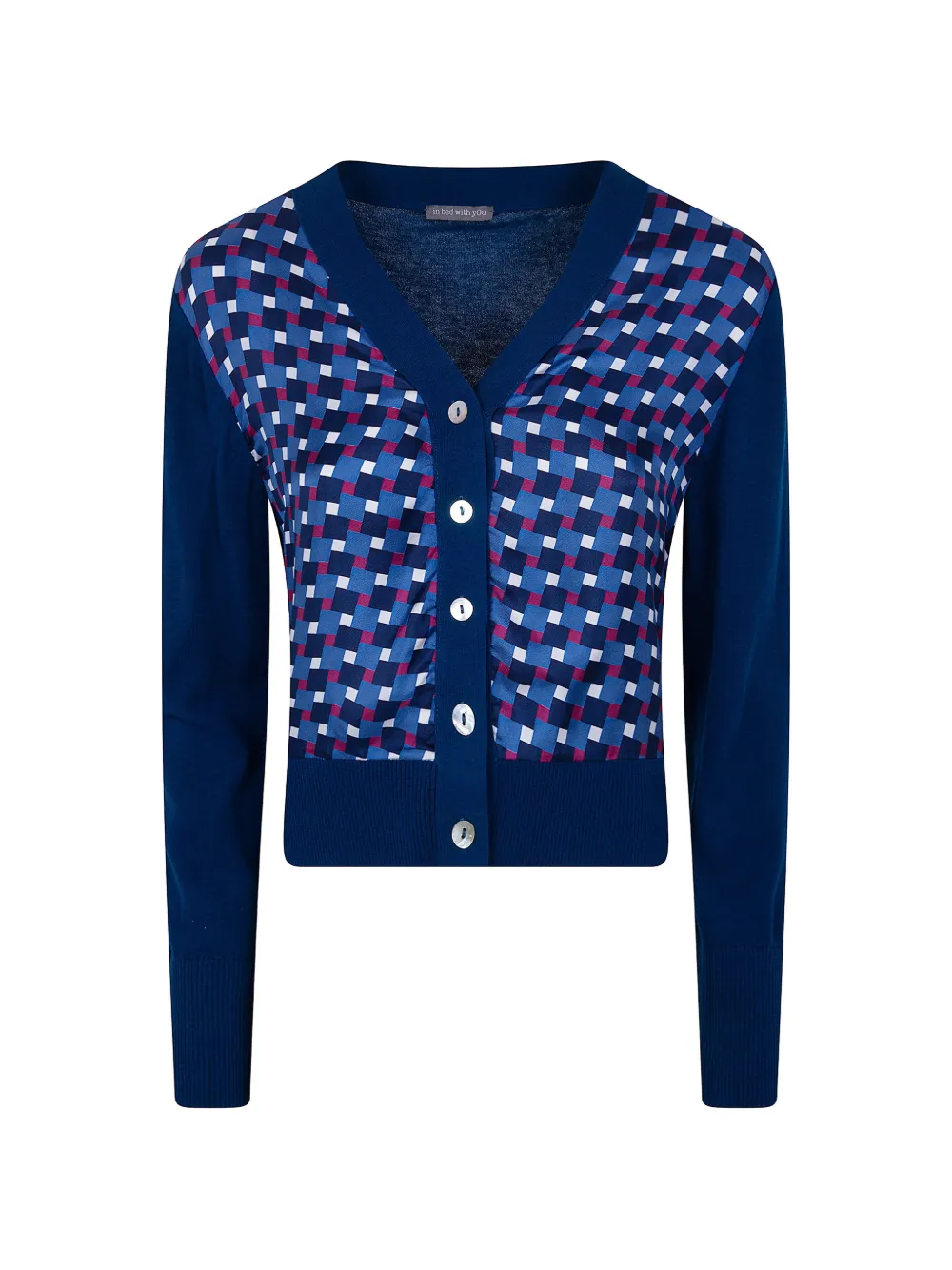 IN BED WITH YOU V-neck printed cardigan - Blue