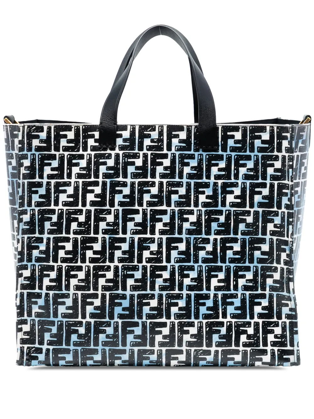 Fendi Pre-Owned 2010-2025 Joshua Vides Zucca Coated Canvas Cloudy Shopper satchel - Blu