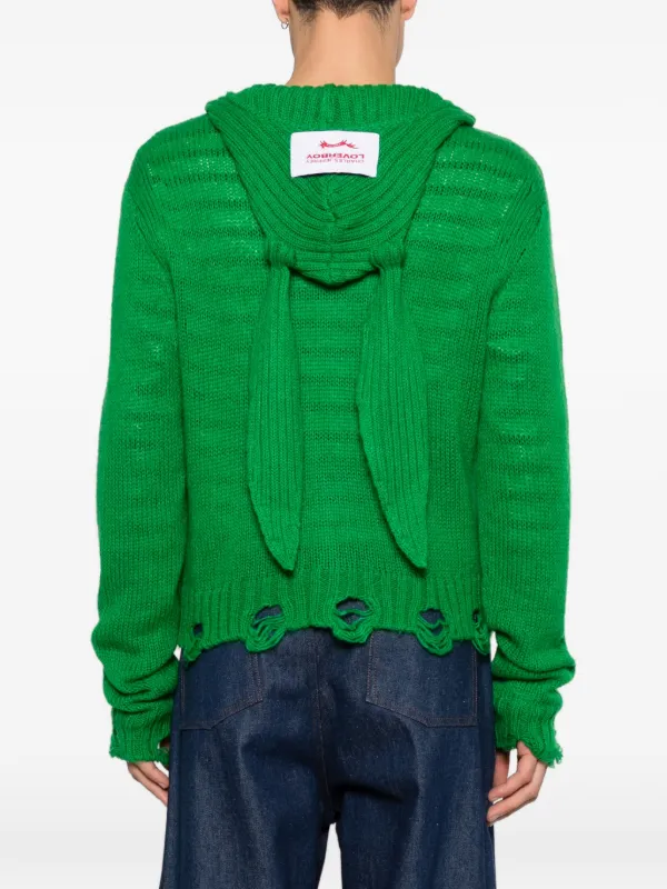 Charles Jeffrey Loverboy button-up Hoodie | Green | FARFETCH